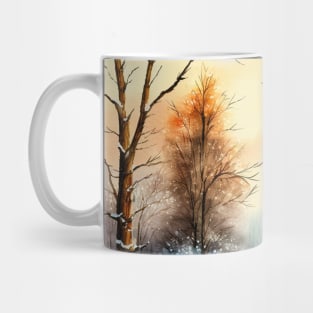 Chritsmas Snow Winter Watercolor Landscapes series 8 Mug